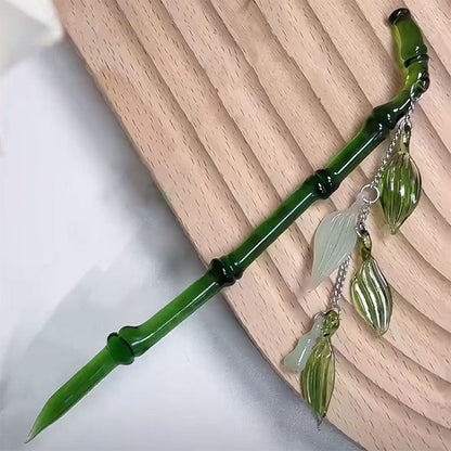 Zhuoxiang Glass ornament Chinese style bamboo joint Bamboo hairpin